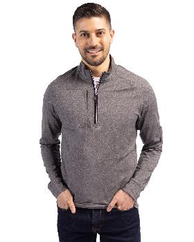 Cutter & Buck Adapt Eco Knit Heather Mens Quarter Zip Pullover.  TRU-0007