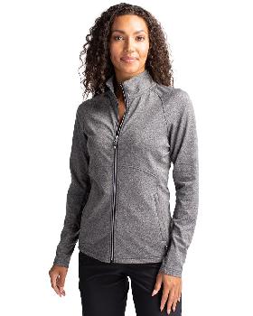 Cutter & Buck Adapt Eco Knit Heather Recycled Womens Full Zip.  TRU-0009