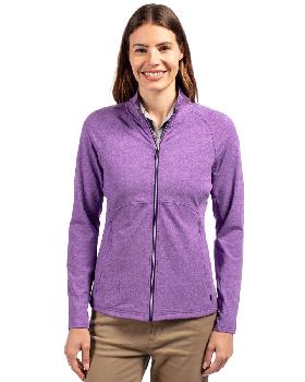 Cutter & Buck Adapt Eco Knit Heather Recycled Womens Full Zip.  TRU-0010