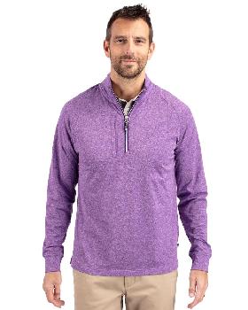 Cutter & Buck Adapt Eco Knit Heather Mens Quarter Zip Pullover.  TRU-0008