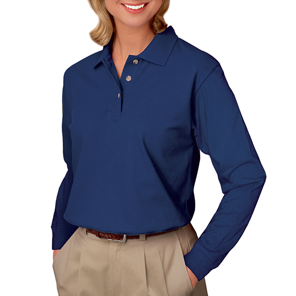 Ladies Long Sleeve Pique Polo