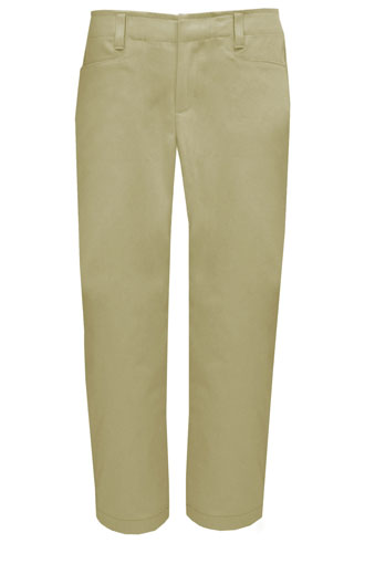 Girls mid-rise plain front slacks with tapered leg - 7506R