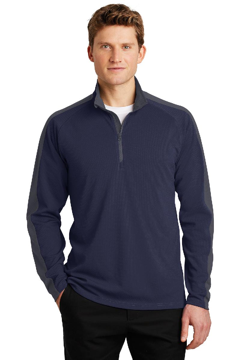 Sport-Tek Sport-Wick Textured Colorblock 1/4-Zip Pullover - ST861