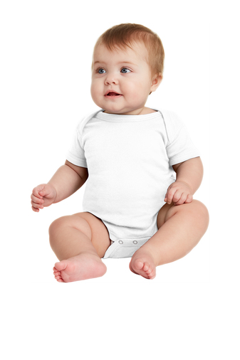 Rabbit Skins &#153;  Infant Short Sleeve Baby Rib Bodysuit. RS4400