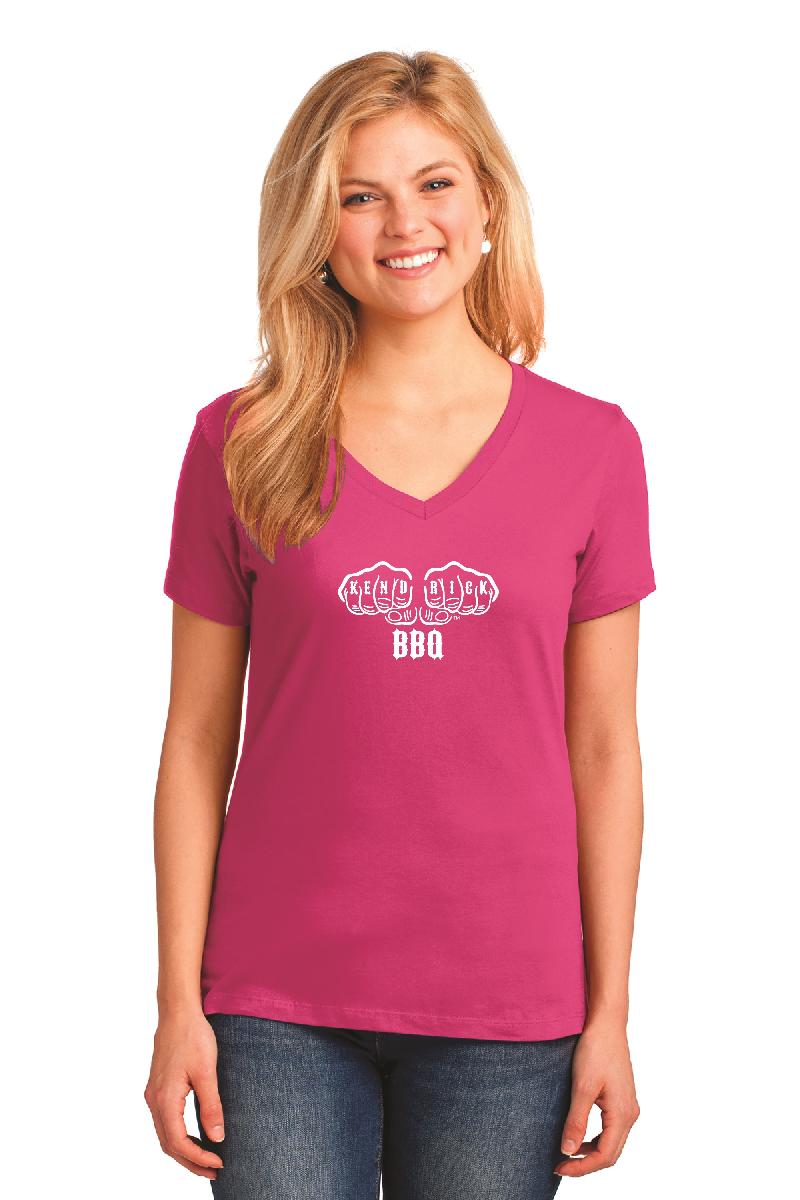 Ladies Core Cotton V-Neck Tee