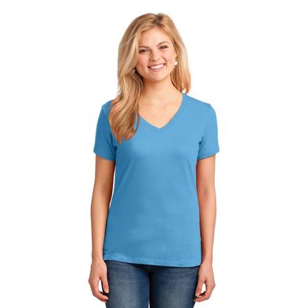 Port & Company &#174;  Ladies 5.4-oz 100% Cotton V-Neck T-Shirt. LPC54V