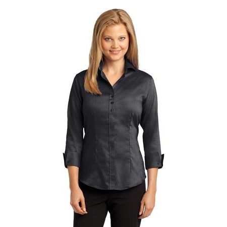 Red House &#174;  Ladies 3/4-Sleeve Nailhead Non-Iron Button-Down Shirt. RH69