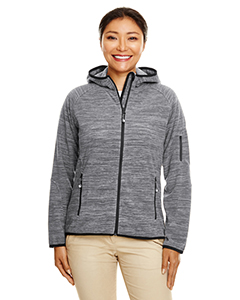 DP700W - Ladies' Perfect Fitâ„¢ MÃ©lange Velvet Fleece Hooded Full-Zip