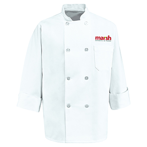 Eight Pearl-Button Chef Coat - 0413WH (MRSH  T (587-c1) - left chest)