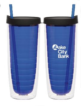 20 OZ. FUN CUP COLLECTION TUMBLER with Straw - Blue