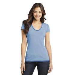 District &#174;  - Juniors Faded Rounded Deep V-Neck Tee. DT2202