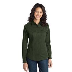 Port Authority &#174;  Ladies Stain-Resistant Roll Sleeve Twill Shirt. L649