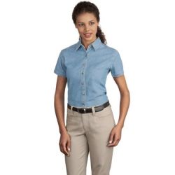Port & Company - Ladies Short Sleeve Value Denim Shirt.  LSP11
