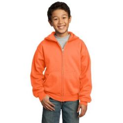 Port & Company &#174;  - Youth Full-Zip Hooded Sweatshirt.  PC90YZH